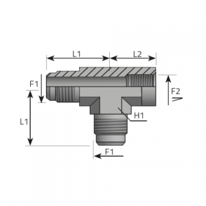 Run Tee male JIC – fixed female NPT. (TMJ.FFN.B)